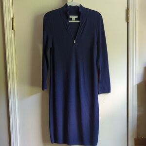 Tommy Bahama Blue Mock Neck Long Sleeve Dress